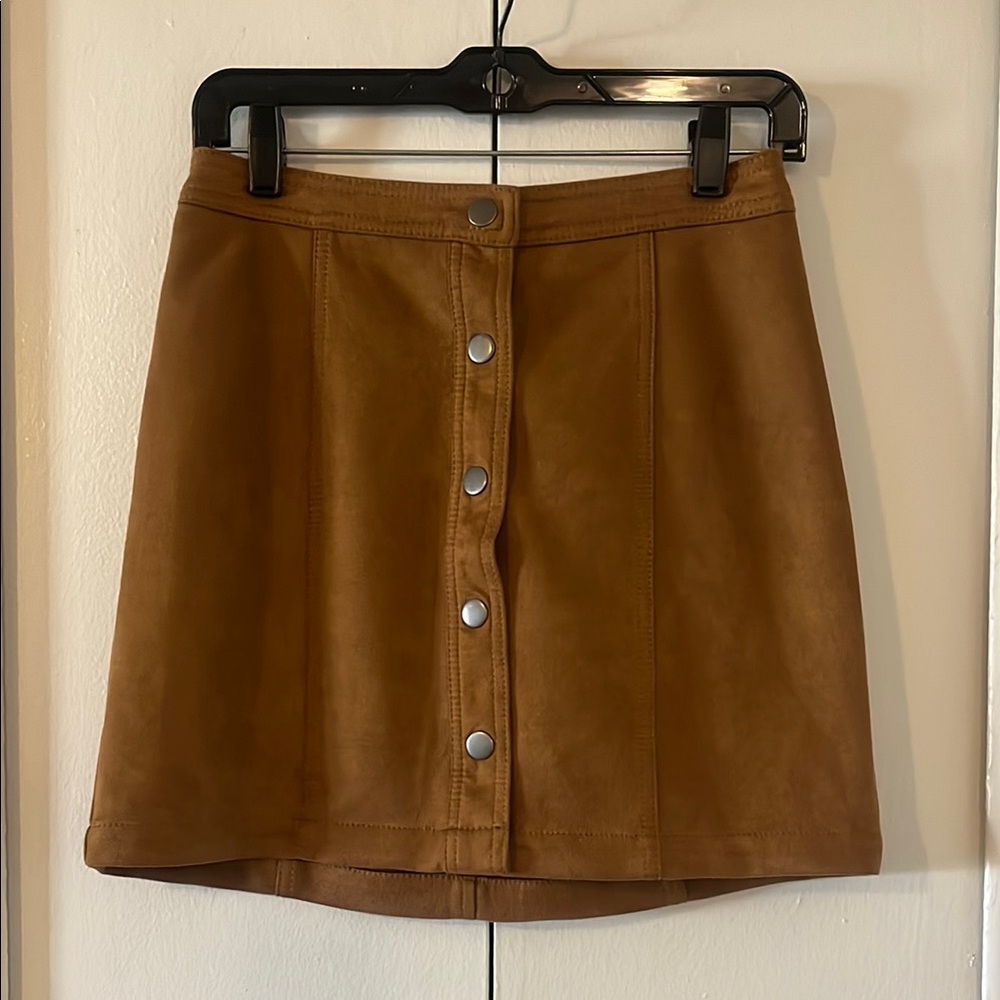 Tan Button-Front Women's Skirt